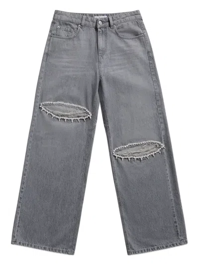 Area Crystal-embellished Jeans In Gray