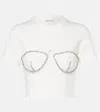Area Ssense Exclusive White Crystal Bustier T-shirt In White