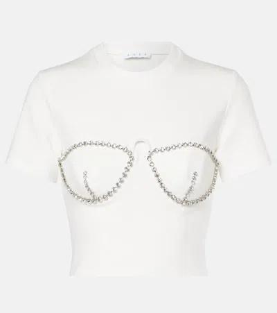 Area Ssense Exclusive White Crystal Bustier T-shirt