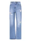 AREA AREA CRYSTAL-EMBELLISHED LIGHT BLUE COTTON JEANS