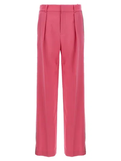 Area 'embellished Crystal' Wide Leg Trousers In Purple