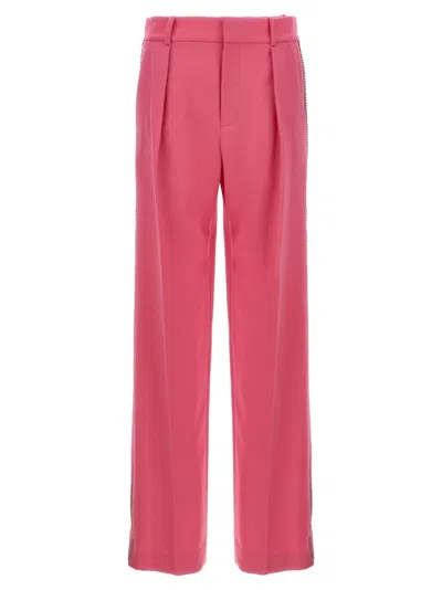 Area 'embellished Crystal' Wide Leg Trousers In Purple