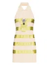 Area Crystal-embellished Polo Dress In Neutrals