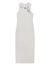 Area Crystal-embellished Ribbed Knit Dress In White