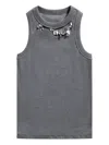 Area Crystal-embellished Ribbed Tank Top In Gray