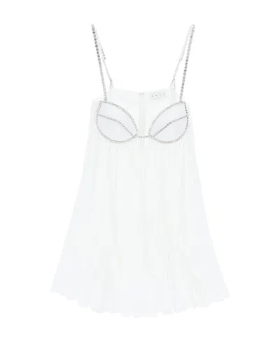 Area Crystal-embellished Sleeveless Minidress In White