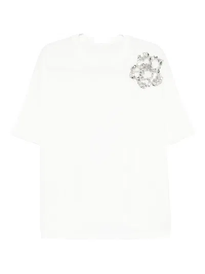 Area Crystal-embellished T-shirt In White