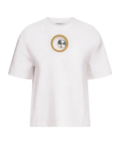 Area Crystal-embellished T-shirt In White
