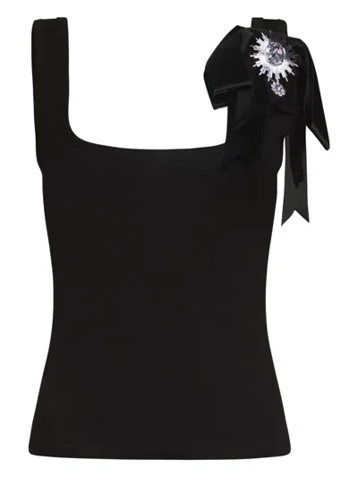 Area Crystal-embellished Tank Top In 黑色