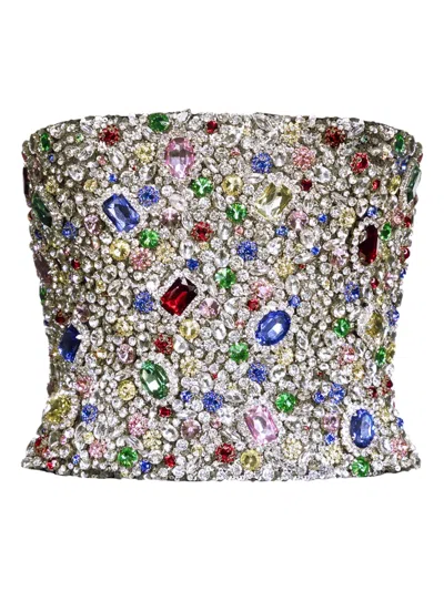 Area Crystal-embellished Top In Black