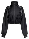 Area Crystal Trim Track Jacket In 黑色