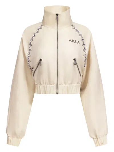 Area Crystal-embellished Track Jacket In 白色
