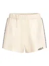 Area Crystal-embellished Track Shorts In Neutrals