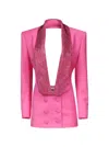 AREA AREA CRYSTAL EMBELLISHED TUXEDO DRESS