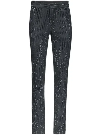 Area Crystal-embellished Tuxedo Trousers In Grey