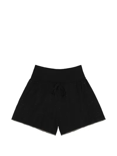 Area Crystal Embellishment Shorts In Black