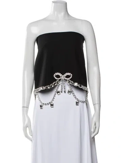 Pre-owned Area Crystal Embellishments Midi Length Skirt In White