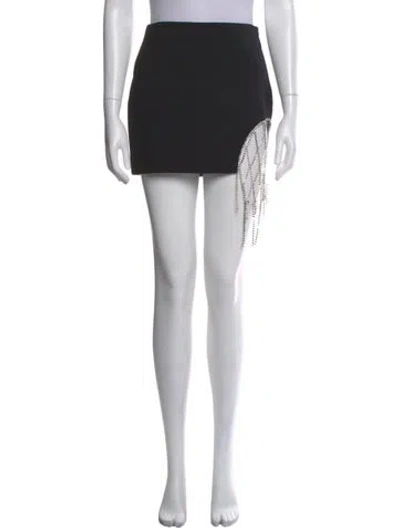Pre-owned Area Crystal Embellishments Mini Skirt In Black