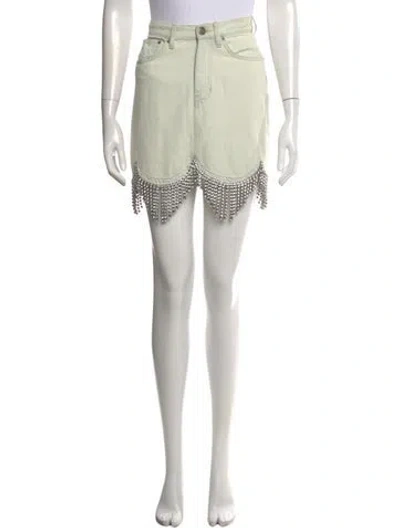 Pre-owned Area Crystal Embellishments Mini Skirt In Blue
