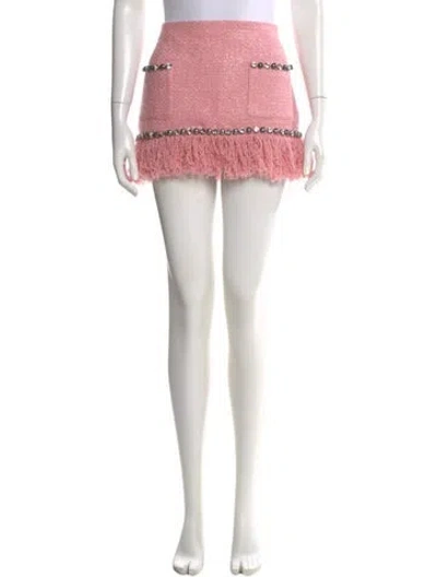 Pre-owned Area Crystal Embellishments Mini Skirt In Pink