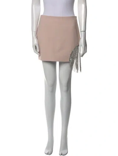 Pre-owned Area Crystal Embellishments Mini Skirt In Pink
