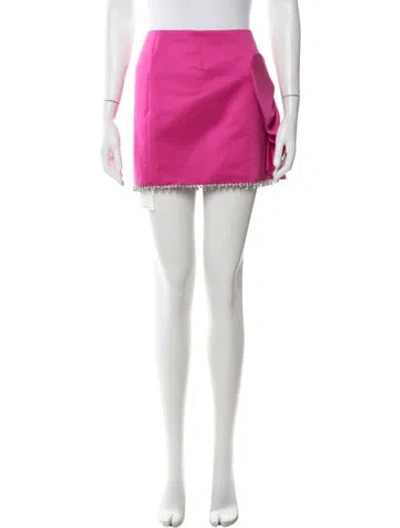 Pre-owned Area Crystal Embellishments Mini Skirt In Pink