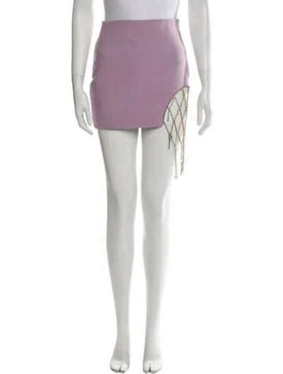 Pre-owned Area Crystal Embellishments Mini Skirt In Purple