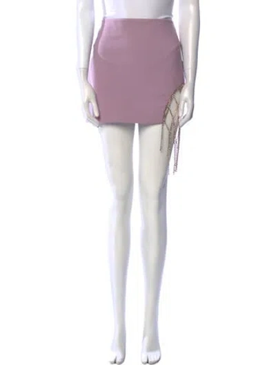 Pre-owned Area Crystal Embellishments Mini Skirt In Purple