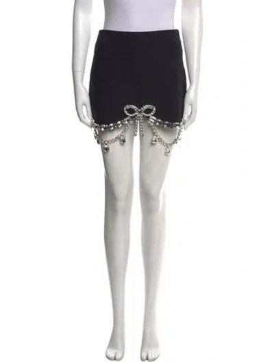 Pre-owned Area Crystal Embellishments Mini Skirt W/ Tags In Black