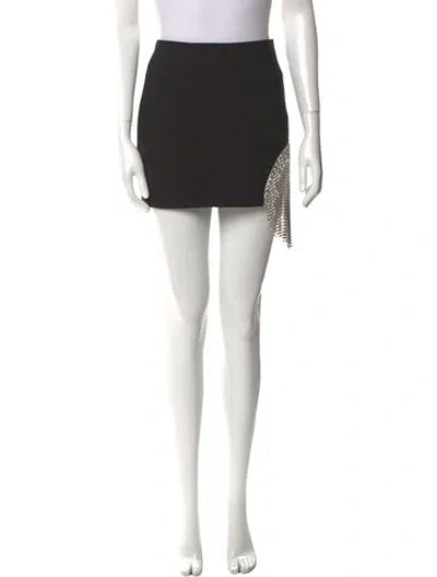 Pre-owned Area Crystal Embellishments Mini Skirt W/ Tags In Black