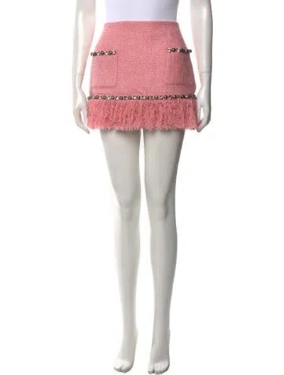 Pre-owned Area Crystal Embellishments Mini Skirt W/ Tags In Pink