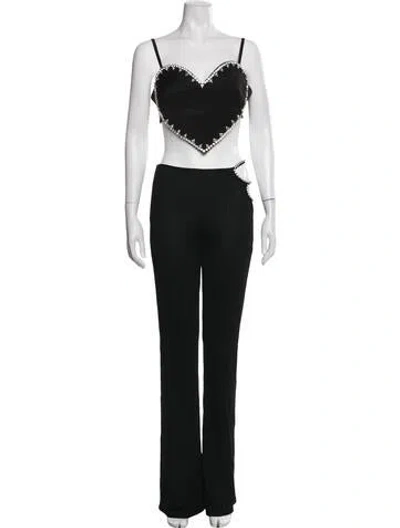 Pre-owned Area Crystal Embellishments Pant Set In Black