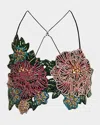 Area Crystal Flower Bra Top In Multi