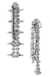 Area Crystal Fringe Front/back Drop Earrings In Metallic