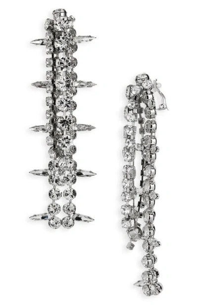 Area Crystal Fringe Front/back Drop Earrings