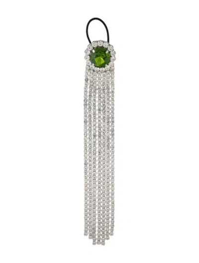 Pre-owned Area Crystal Fringe Hair Accessory W/tags In Black/green/silver