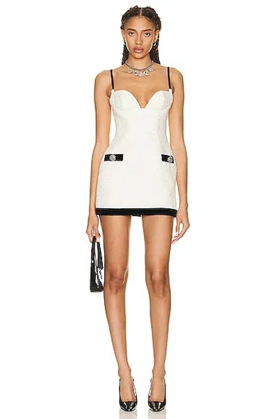 Area White Crystal Grape Mini Dress In Ivory