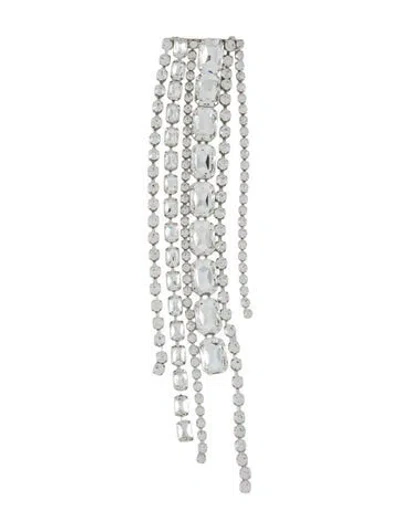 Pre-owned Area Crystal Hair Clip In Silver