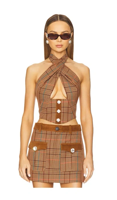 AREA CRYSTAL HALTER TOP