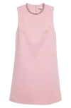 Area Crystal-embellished Cutout Stretch-ponte Mini Dress In Pale Pink
