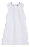 AREA CRYSTAL HEART BACK CUTOUT PONTE MINIDRESS