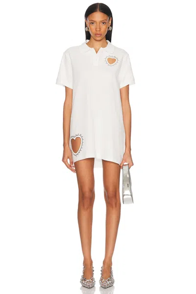 Area Crystal Heart Cutout Polo Dress