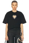 Area T-shirt In Black Cotton In Black