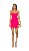 Area Crystal Heart Mini Dress Raspberry In Pink