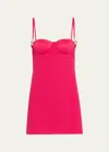 Area Crystal Heart Mini Dress Raspberry In Raspberry