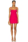 Area Crystal Heart Mini Dress Raspberry In Raspberry