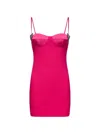 Area Crystal Heart Mini Dress Raspberry In Pink