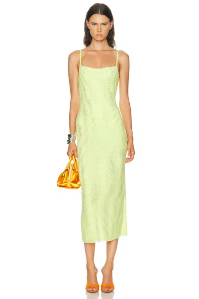 Area Crystal Hotfix Cami Dress In Green