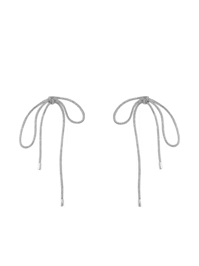 Area Crystal-knot Long Earrings In Silver