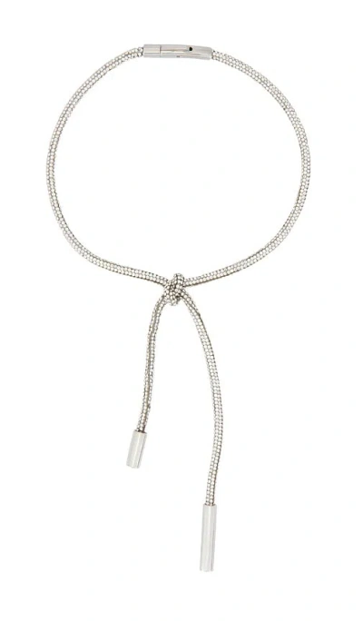 Area Crystal Knot Necklace In Metallic